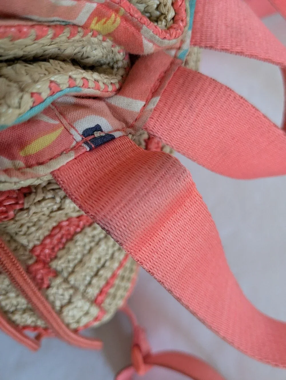Vera Bradley Rain Forest Lily Coral Straws Backpack